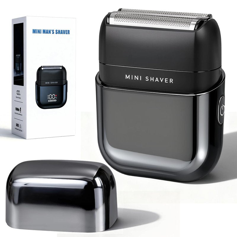 Foil Shaver, Portable Electric Razors for Men Mini Electric Shaver Wireless Charging IPX7 Waterproof Wet/Dry Use USB-C Charging 2H Battery Life Travel Shaver Facial Beard and Neck Trimmer