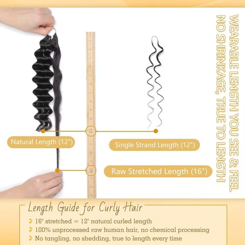 Human Crochet Hair for Black Women - 20 Inch Deep Ocean Wave Curly Bundles | 300g Natural Black Extensions