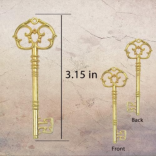 20Pcs Vintage Skeleton Key Charms for Jewelry Making - Antique Metal Pendants