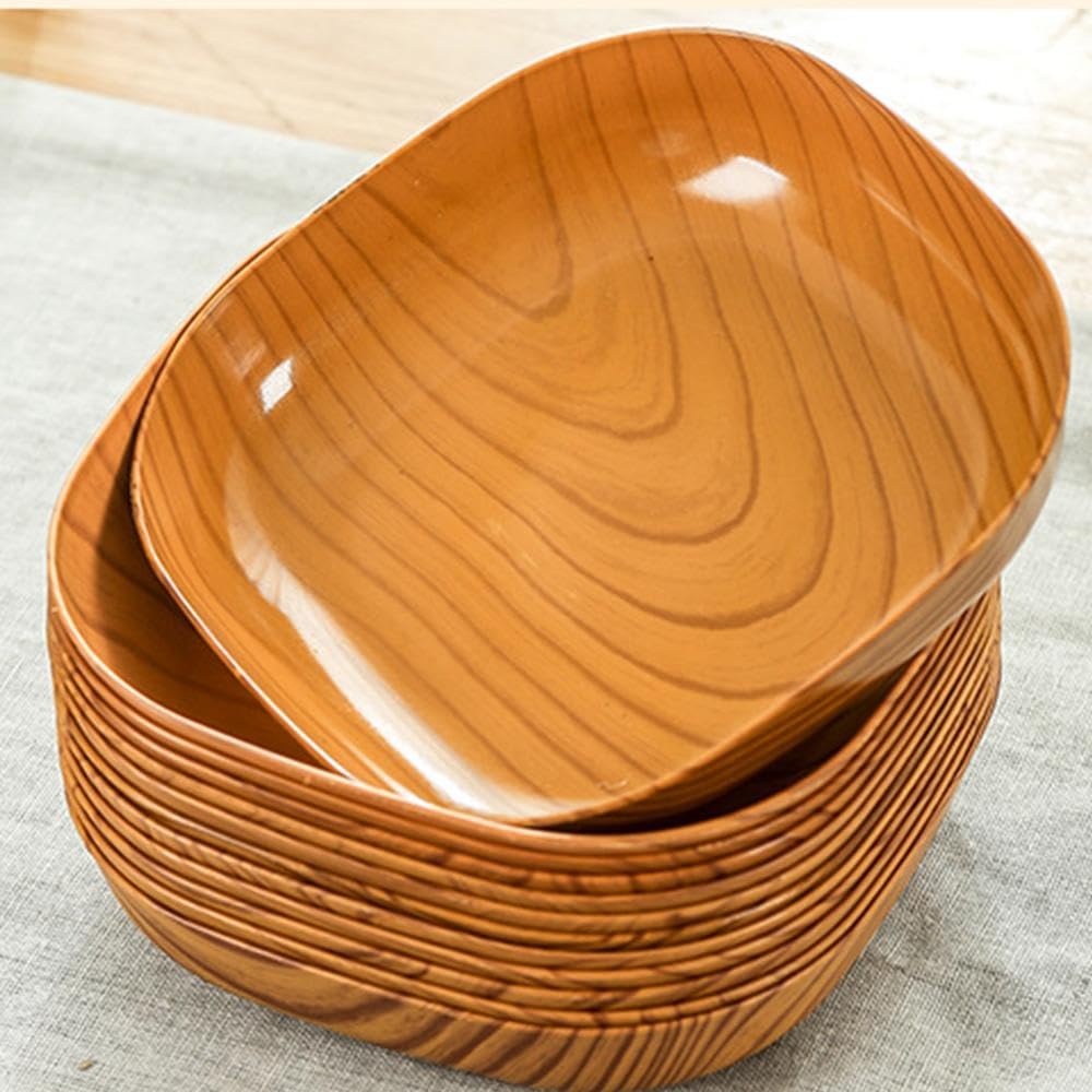 8Pcs Imitation Wood Grain Sauce Dishes Multifunctional Food Plates for Sauces Snacks and Dipping Material for Home Kitchen Parties Bbqs and Picnics
