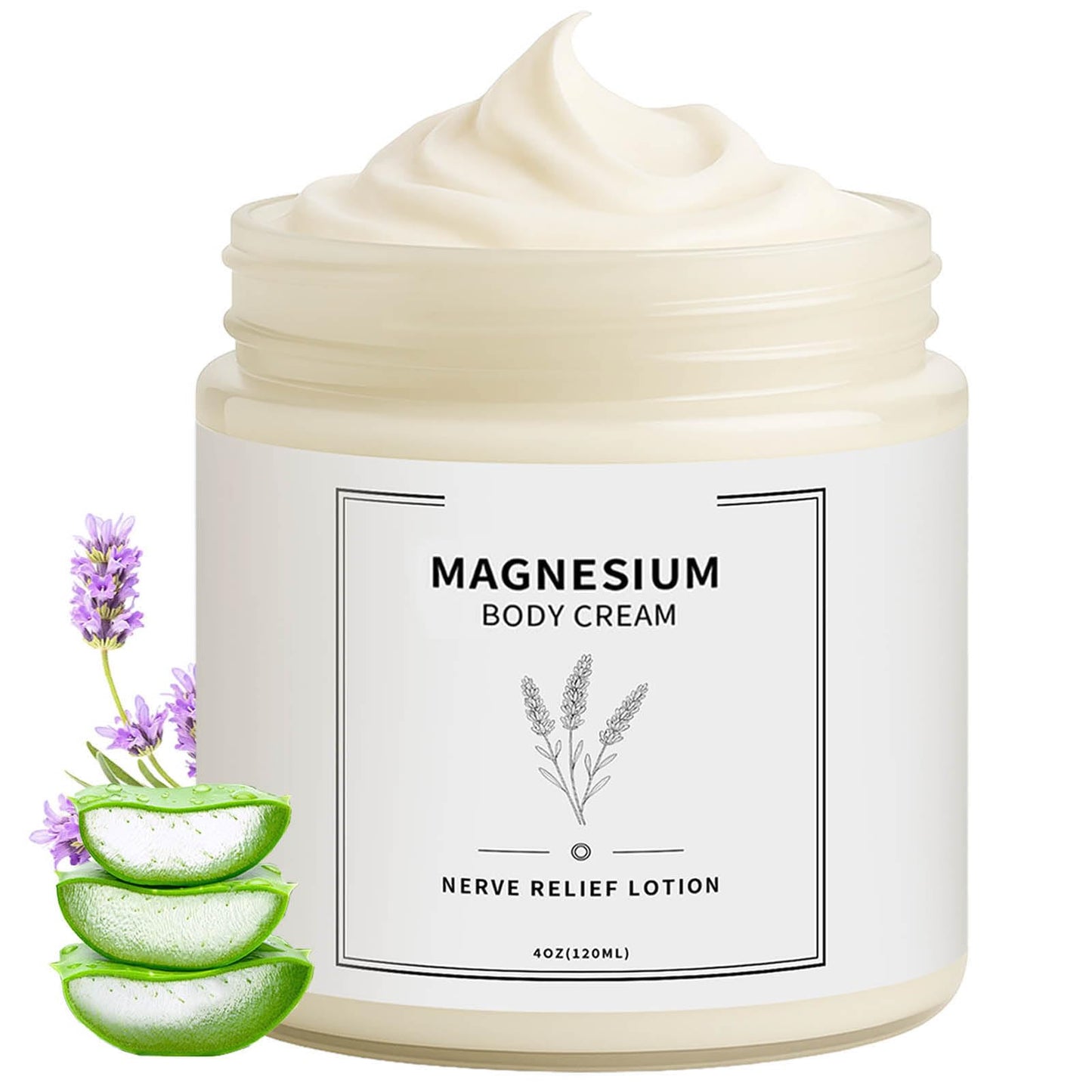 HABOHUSE Neuropathy Cream, Nerve Relief Body Lotion with Magnesium Chloride, Menthol & Arnica, for Foot & Leg Skin Care, Fast-Absorbing Non-Greasy Moisturizing Formula, 120 ml