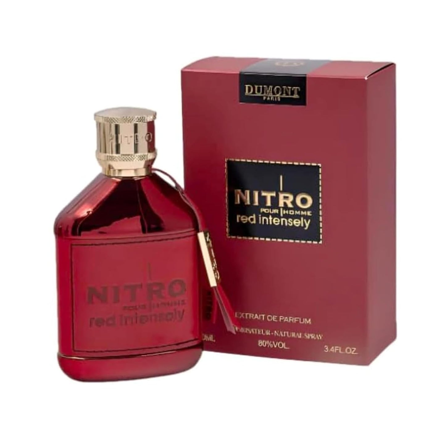 Dumont Nitro Gold & Nitro Red Extrait De Parfum Combo - Long Lasting Citrus Woody & Aquatic Amber Fragrances | 100ml (3.4 Oz Each)