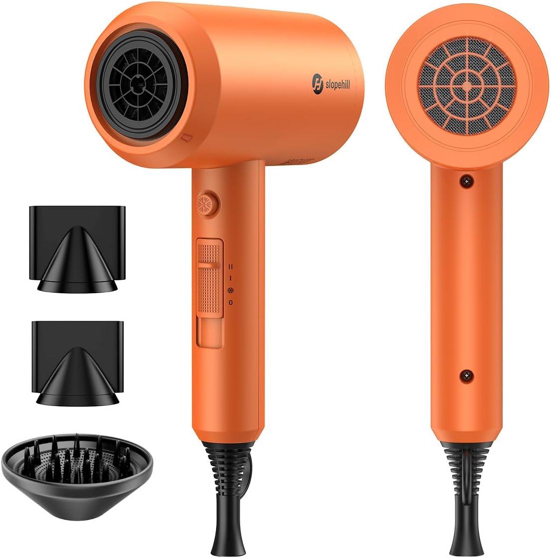 Ionic Hair Dryer - Powerful 1800W Fast Drying with Low Noise | 2 Concentrator Nozzles & 1 Diffuser - Agate Red
