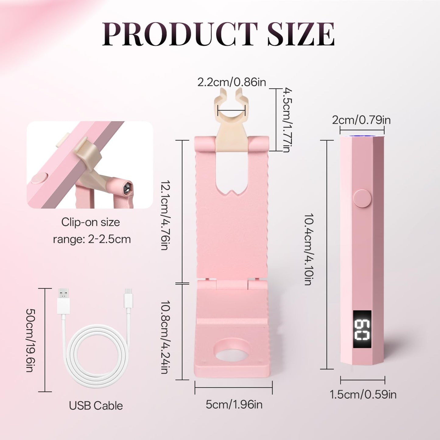 krofaue Mini Handheld UV Nail Light with Stand, Portable Flash Cure