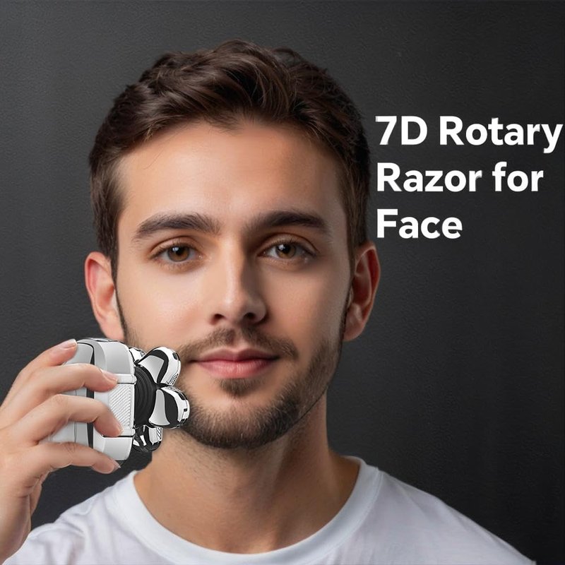 5-in-1 Electric 7D Head Shavers for Bald Men,Wet Dry Waterproof Cordless Men's Rotary Razor for Head/Face, Grooming Kit with Nose Trimmer-Hair Clippers, LED Display USB Charging Rechargeable