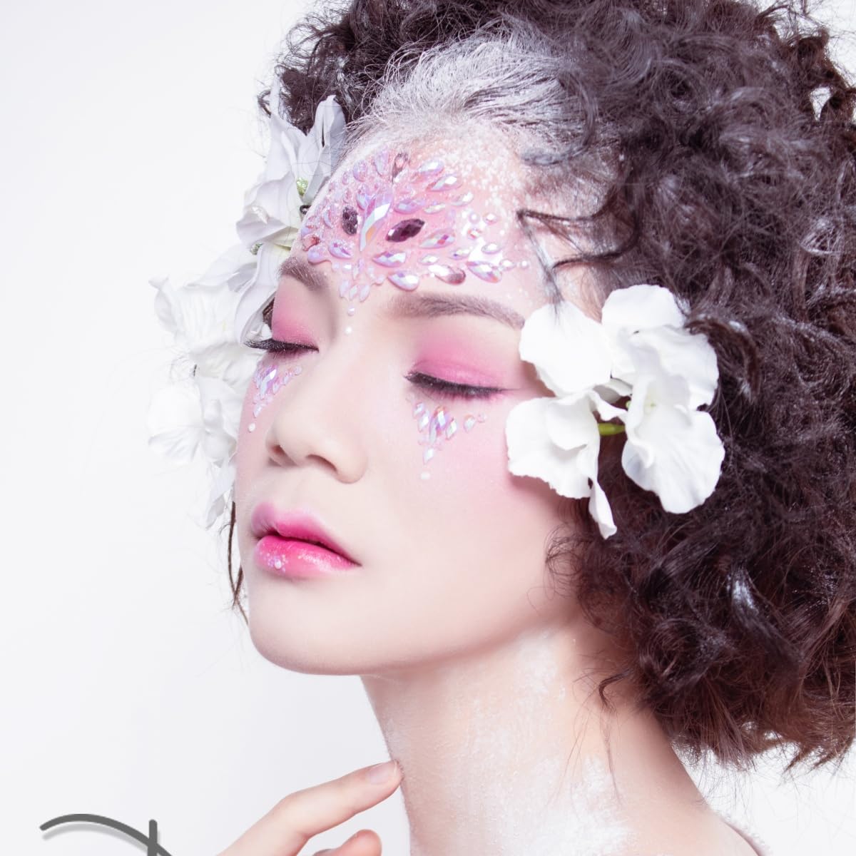 Pink Face Jewels - Rhinestone Stickers for Women | Temporary Makeup Gems for Festivals & Raves