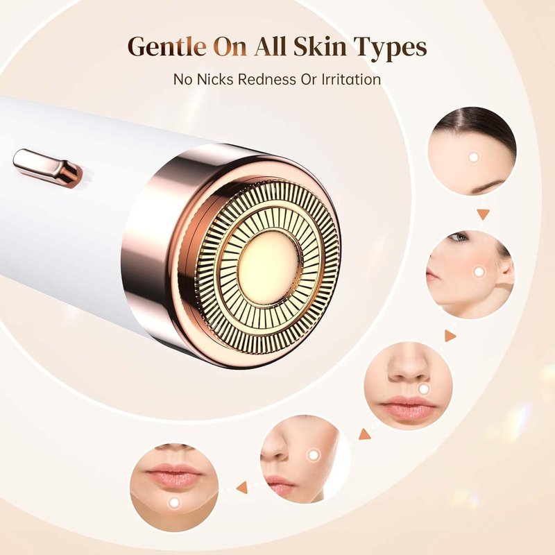 Epilator for Women, 2-in-1 Facial Hair Removal Epilator, Painless Designed Hair Remover with Built-in LED Light for Precision, Smooth Glide Hair Remover for Women Face Lips Chin Peach Fuzz