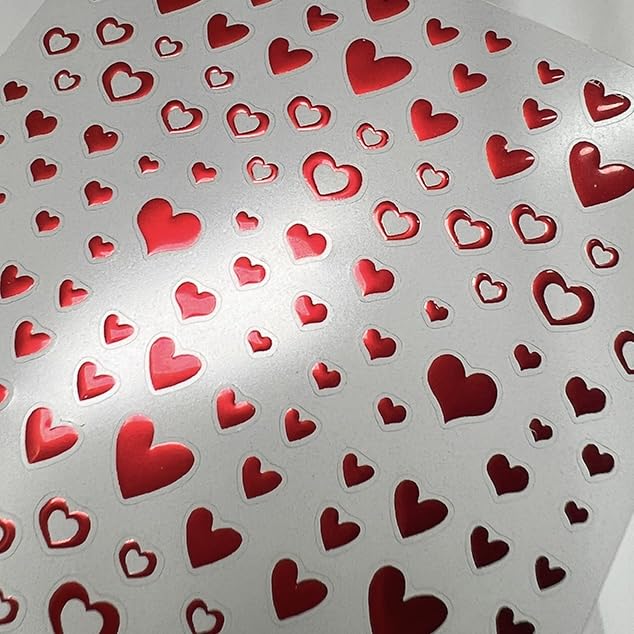 Phuryllic Valentine’s Day Red Heart 3D Nail Stickers & Charms - Love Heart