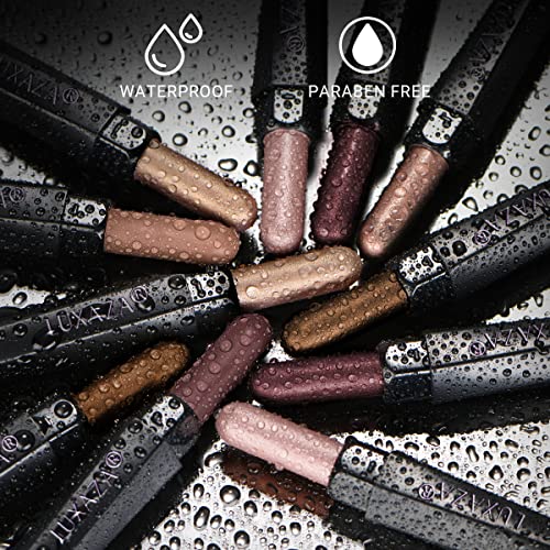 LUXAZA 6-Piece Cream Eyeshadow Stick Set, Waterproof Shimmer & Matte Finish