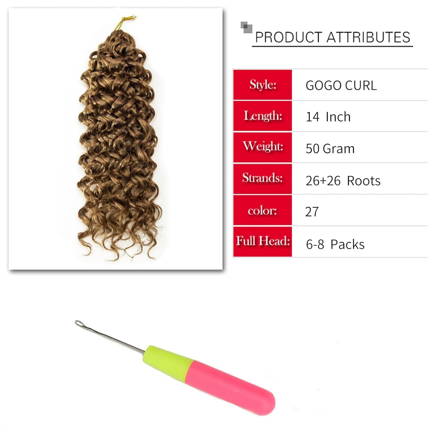 Water Wave Crochet Hair Extensions - Blonde Synthetic Bohemian Braids | 14 Inch Deep Wave (27#)