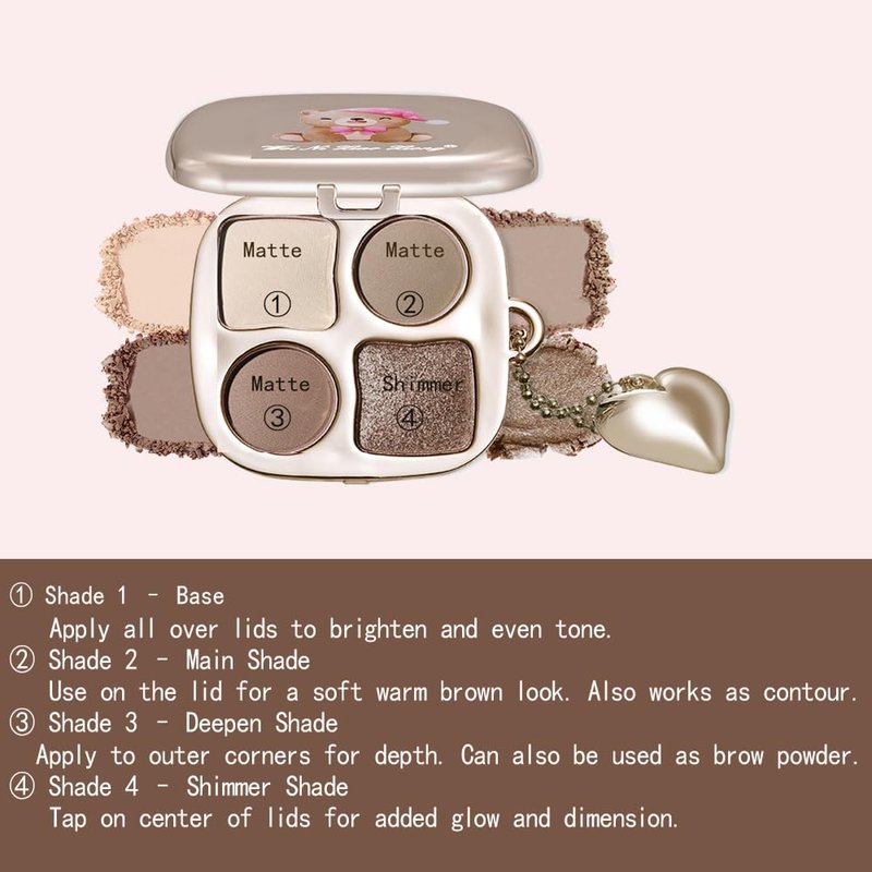 Neutral Nude Cool-Toned Eyeshadow Palette - Matte & Shimmer, High-Pigment, Waterproof Mini Smokey Eye & Contour Palette