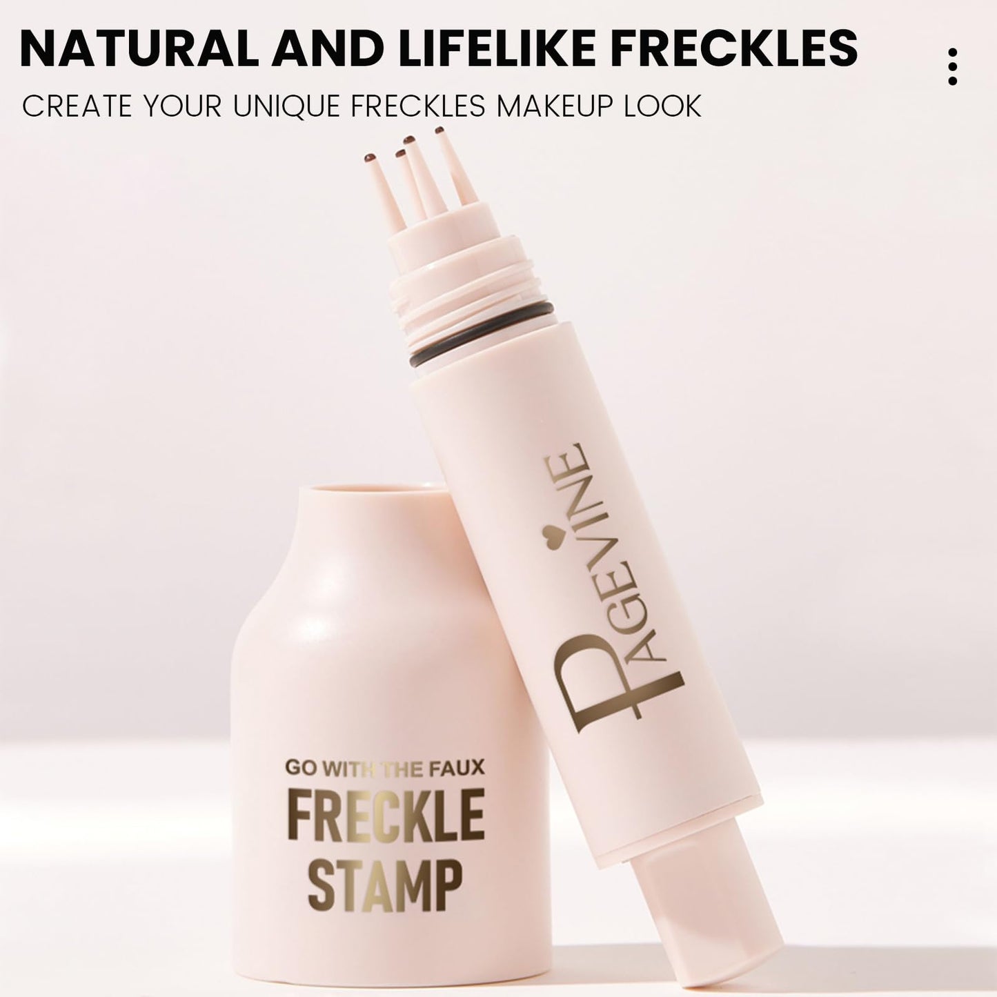 Freckle Stamp Pen,Fake Freckles Stain Marker Pencil Tool for Natural and Lifelike Sunkissed Face Freckle Makeup for Waterproof and Long-Lasting,Quick Dry 5-Point Faux Freckle Stamp Cushion, 01 Light