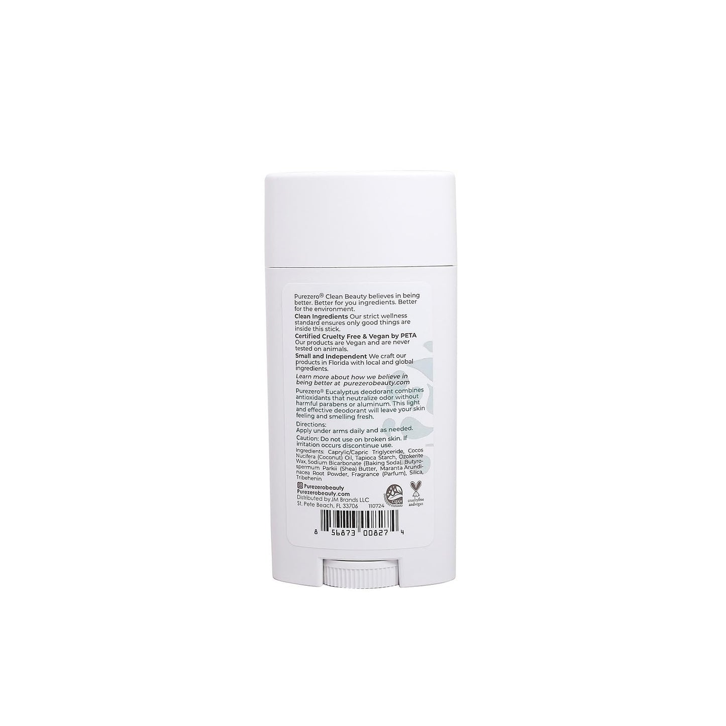 Purezero Deodorant | EUCALYPTUS | Aluminum & Paraben Free with Baking Soda and 24-Hour Odor Protection | For Women & Men | Infused with Shea Butter & Coconut Oil (1 Pack)