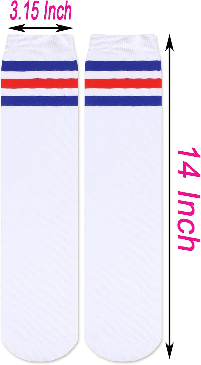 Kids Over the Calf Tube Socks - Soft Cotton Athletic Stripes for Boys & Girls | Comfortable Fit
