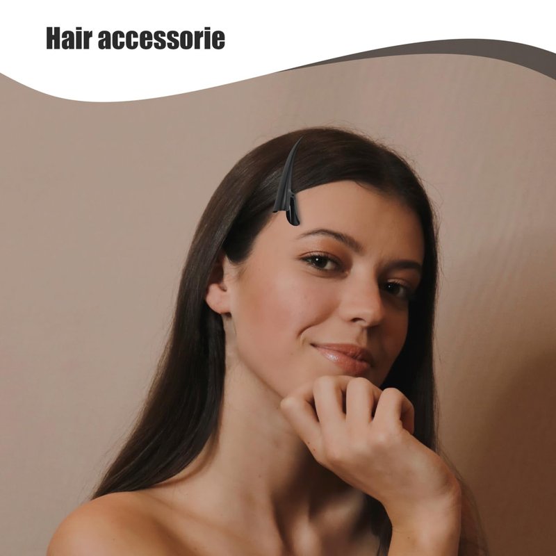 KALLORY Duckbill Hair Clips 3-Pack Metal Hair Clamps for Women and Girls 4.92 Inch Black Accessories for Secure Styling and Comfortable Curling
