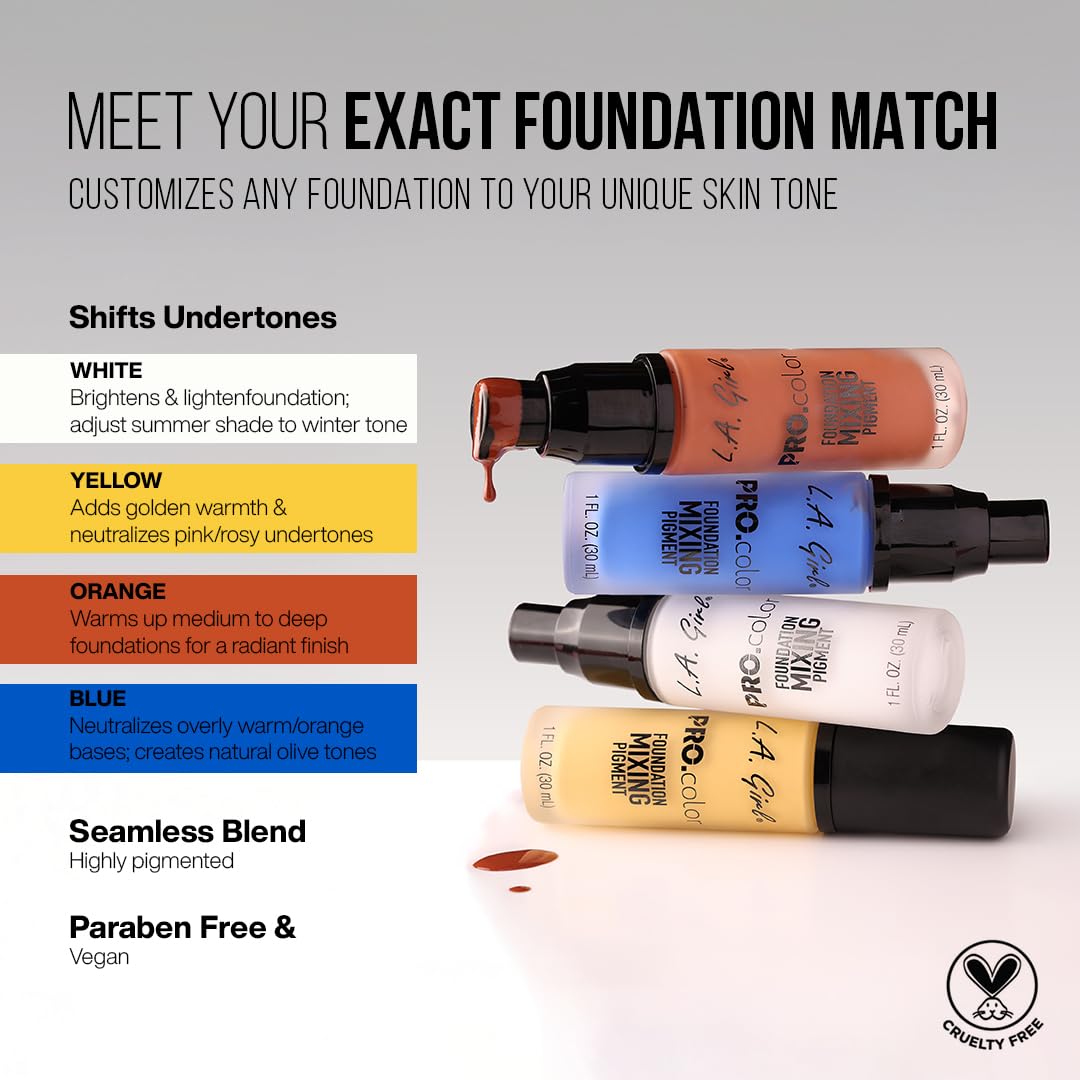 L.A. Girl PRO.color Foundation Mixing Pigment - Blue Color Enhancer for Custom Shades