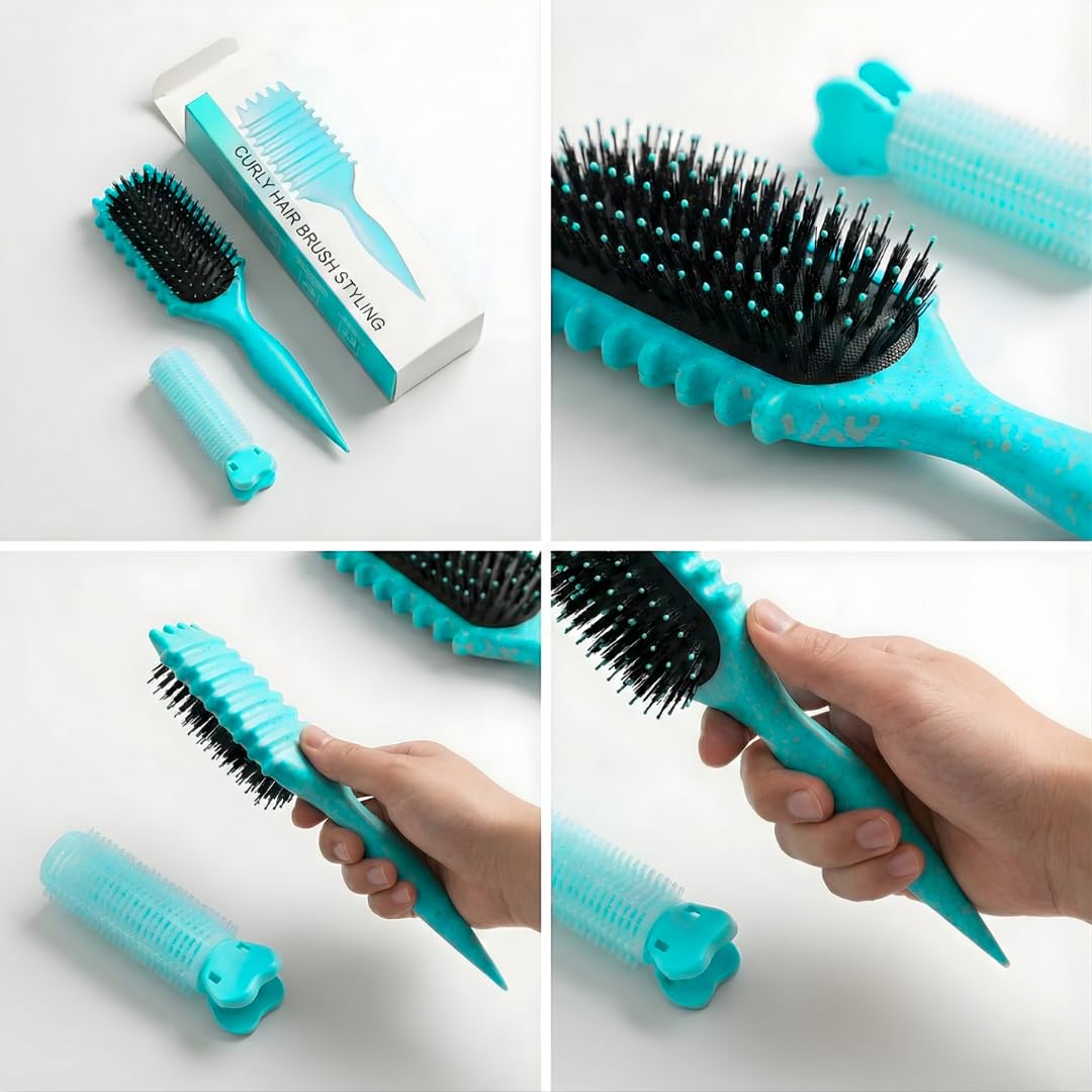 Curl Defining Brush for Wet Curly Hair - Vented Design, Green Color