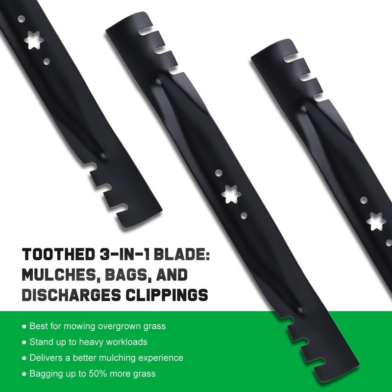 Grasscool 42 inch Mower Blades for Cub Cadet Ultima ZT1-42 XT1-42 LT42 Troy Bilt Bronco Pony 42" Zero Turn Riding Replace 942-0616A 742-0616A Mulching