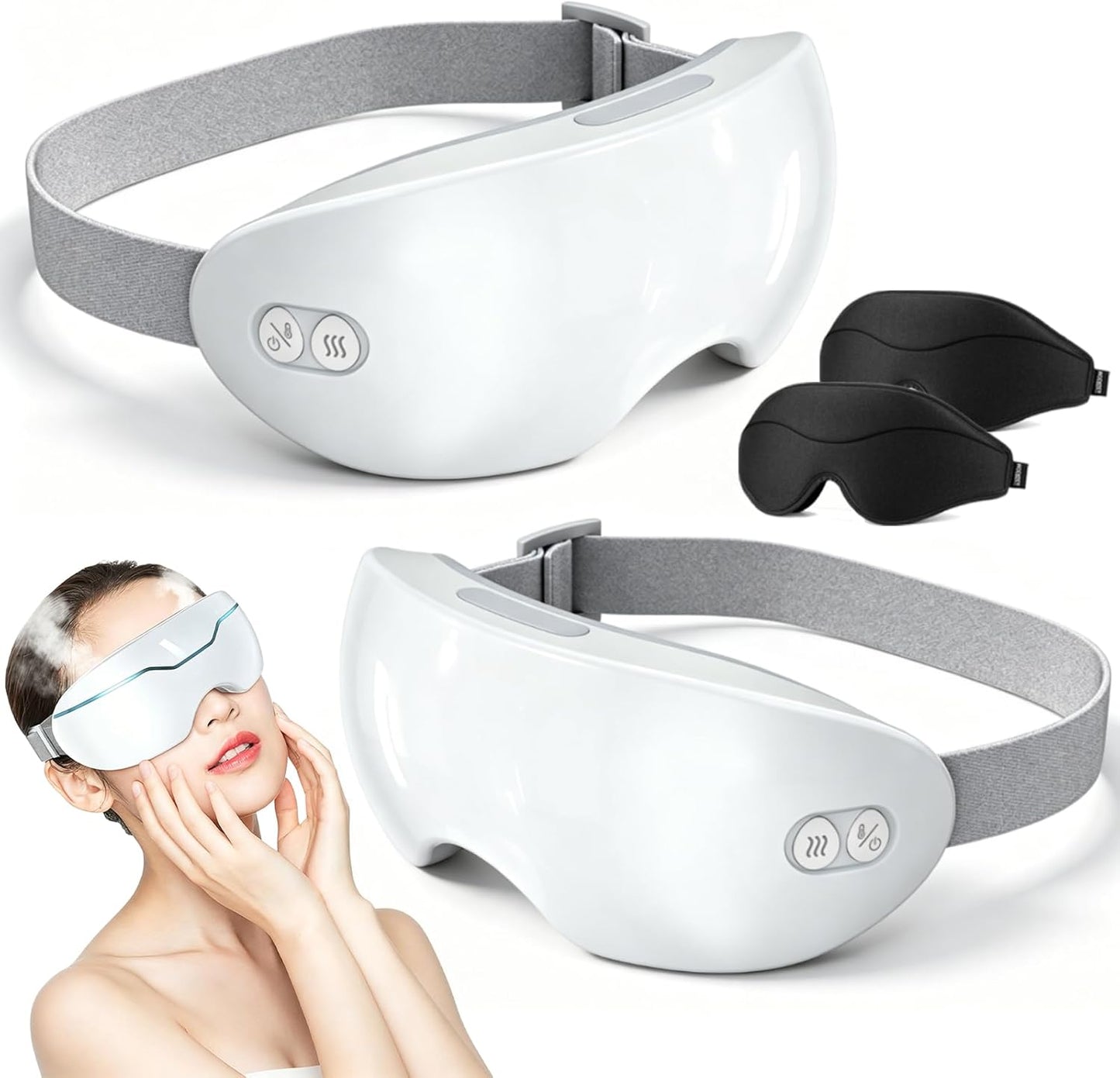 Steam Therapy Mask - Adjustable Hot & Cold Eye Steamer for Dry Eyes | Nano Mist, Relieves Puffiness & Dark Circles