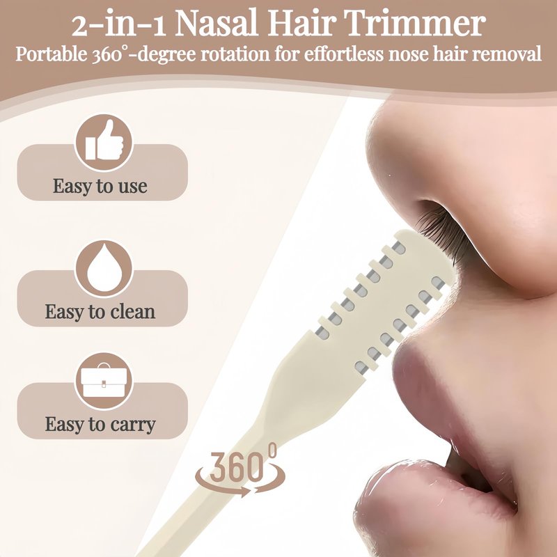 KTBKGV 2-in-1 Nasal Hair Cutter, Double Sided Nose Hair Cutter, Portable 360° Rotating Manual Nose Hair Trimmer for Men and Women (Multicolor-5PCS)