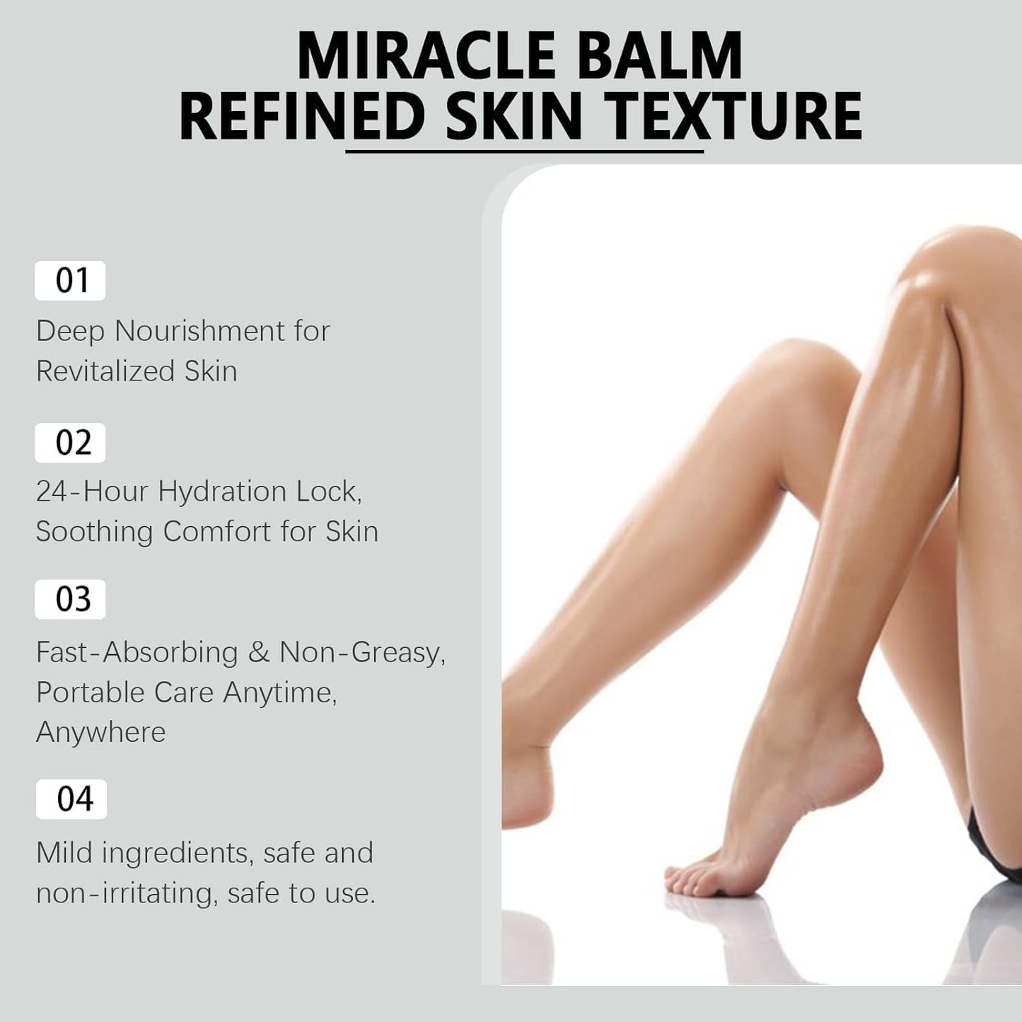 Miracle Balm - Moisturizing Balm for Legs, Arms & Back | Natural Ingredients, 2 oz (2 Pack)