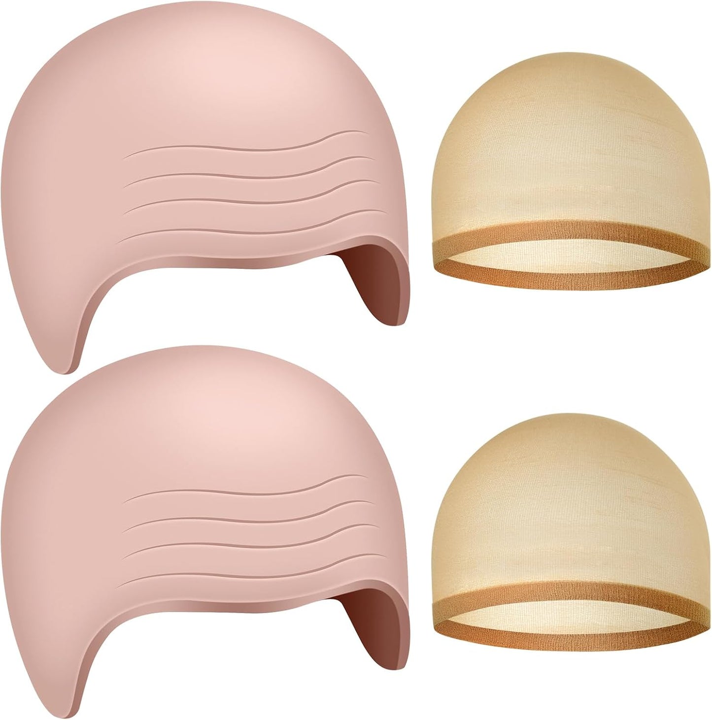 Halloween Bald Cap for Women - Latex Makeup Head Caps for Costume Parties | 2/4/6/8 Pack
