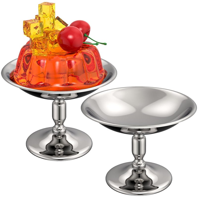 Angoily 2Pcs Mini Sliver Bowls Stainless Steel Ice Cream Dessert Cup Parfait Sundae Trifle Bowl Footed Sauce Cup for Nuts Fruit Pudding Snack Cereal Party Favors