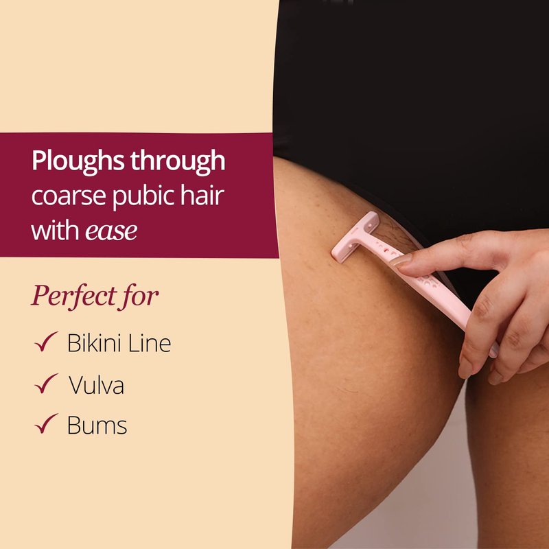 Carmesi Bikini Razor for Women | No Cuts, No Bumps Hair Removal | Japanese Nano-Precision Blade with Safety Comb | Smooth, Irritation-Free Bikini Line Shave | 1 Razor