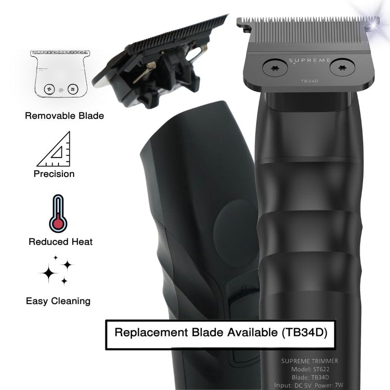 Supreme Trimmer Detachable Blade TB34D for 2Spee & TORQ Trimmer – Removable, Easy Cleaning | Deep Tooth