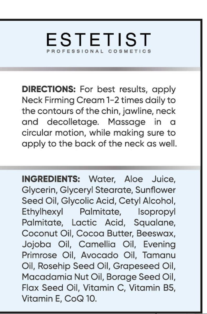Neck Firming Cream for Tightening & Lifting Sagging Skin - Double Chin Reducer - Anti Wrinkle Anti Aging Treatment for Neck & Décolleté - Crepe Skin Repair for Chest - With Vitamin C & Coconut Oil
