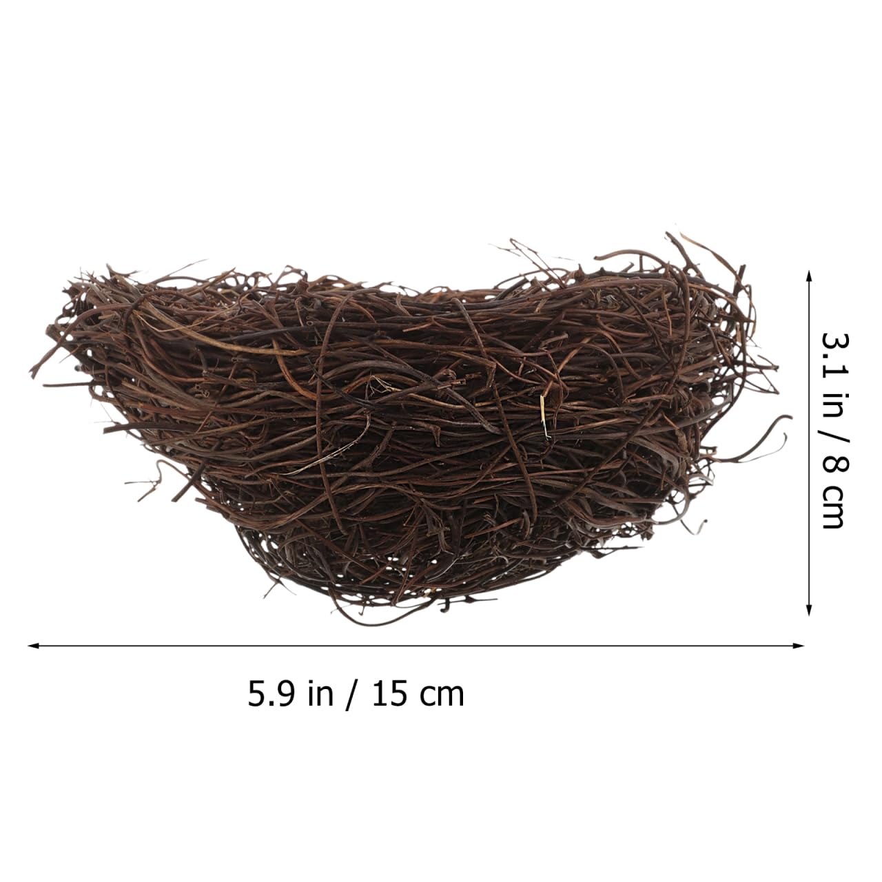 POPETPOP Artificial Rattan Bird Nest 5.9In – Hand-Woven Easter Table Accent for Rustic Wedding & Garden Decor, Country Style Craft Prop