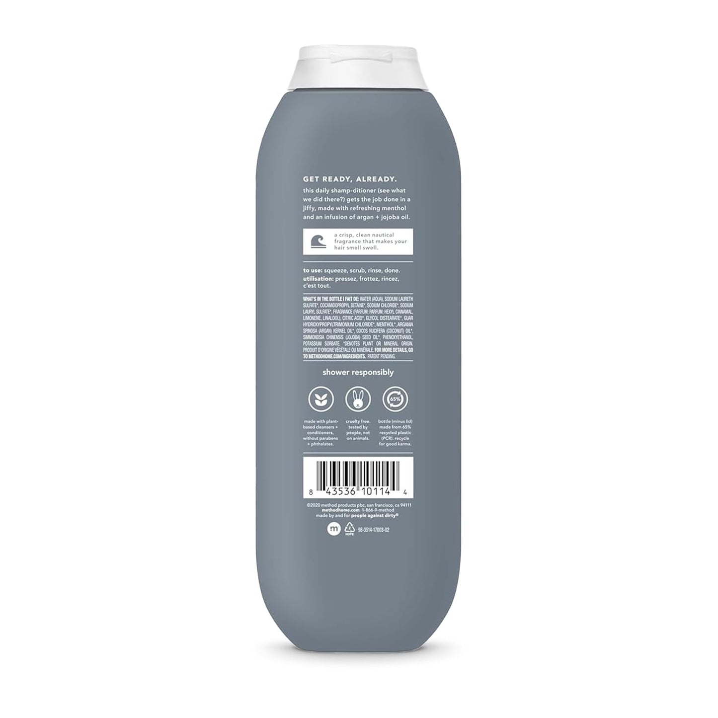 2-in-1 Shampoo and Conditioner for Men - Sea + Surf Formula with Argan & Jojoba Oil | 14 oz, Pack of 3