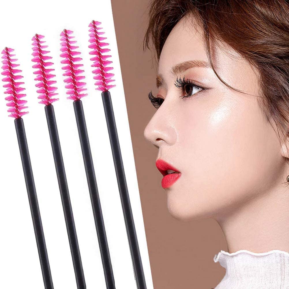 Pimoys 100 pcs Disposable Eyelash Mascara Brushes, Wands Applicator Eyebrow Brush Makeup Kit, Eyebrow Castor Oil Brush Makeup Tool