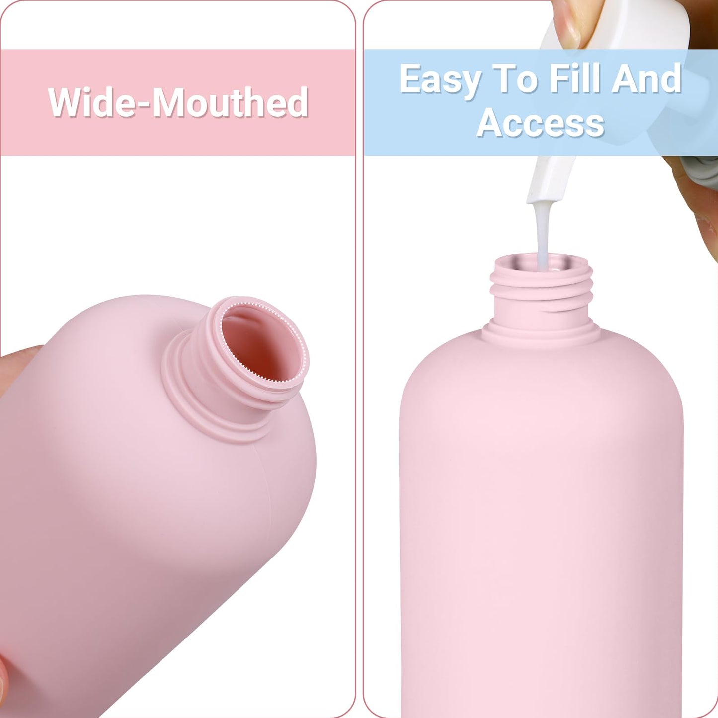 ASEVAT 3.4 oz Plastic Squeeze Bottle for Lotion, Plastic Empty Shampoo Conditioner Container, Plastic Travel Size Toiletries Bottles for Shampoo, Lotion, Cream and Liquids (3 Pcs)