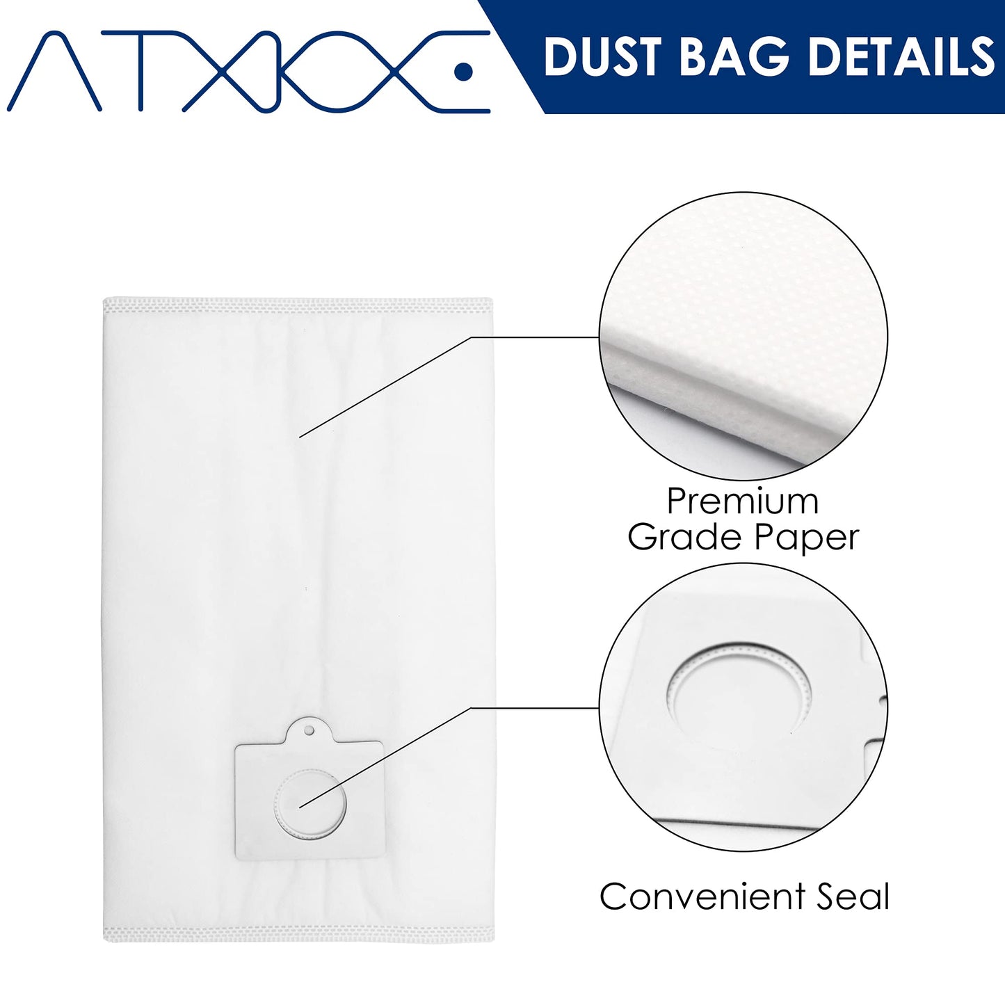 6 Pack Canister Vacuum Cleaner Dust Replacement Bags Fit for Kenmore Type Q/C 5055,50557,50558,200 400 600 700 800 series Bag