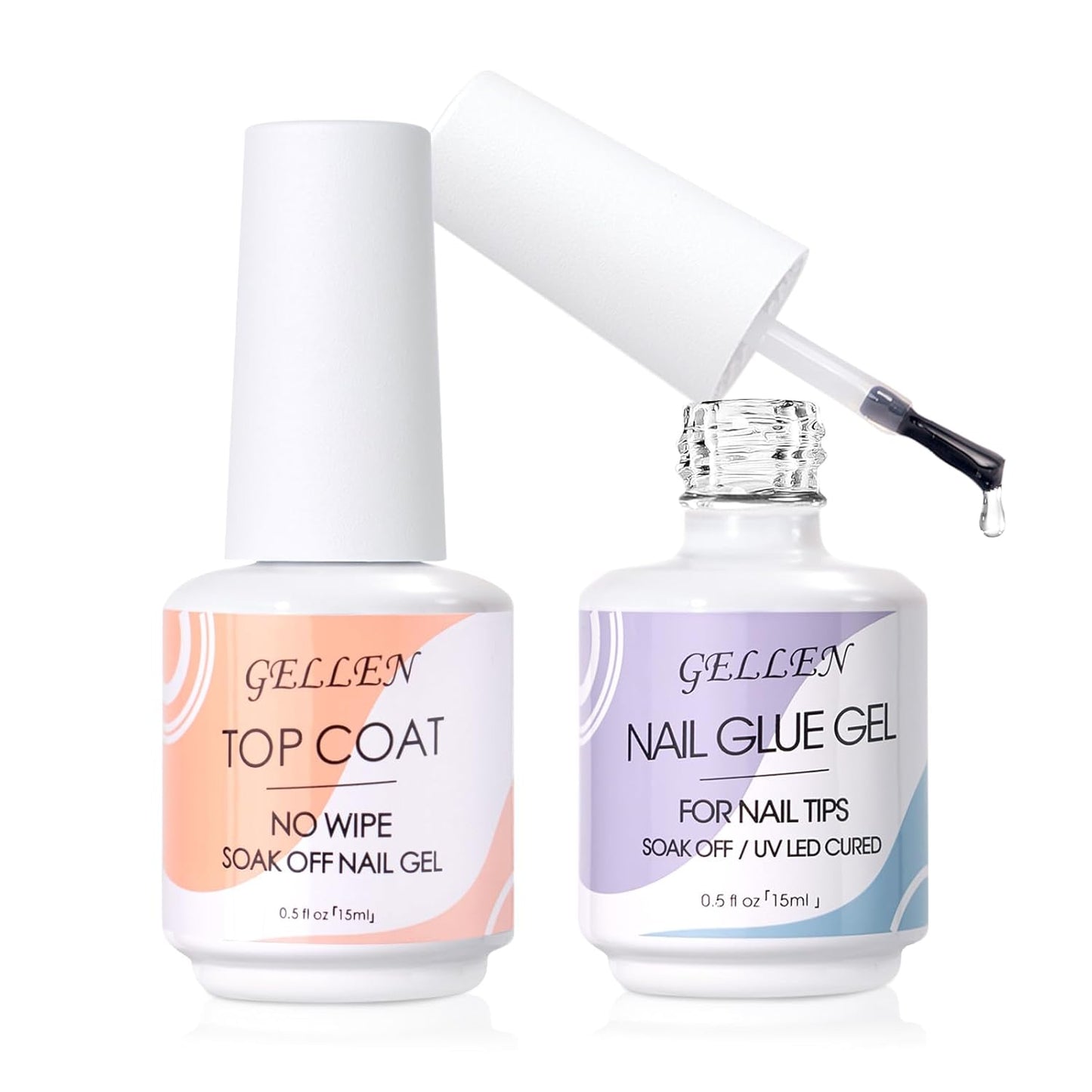Gellen 4 in 1 Nail Glue - 18ML Long-Lasting Gel for Soft Nail Tips & Clear Press-On Nails | Easy Application