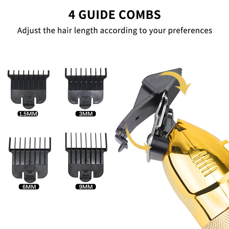 DSP® Hair Trimmer Beard Trimmer for Men with LED Display Rechargeable Hair Cutting Machine (Gold)