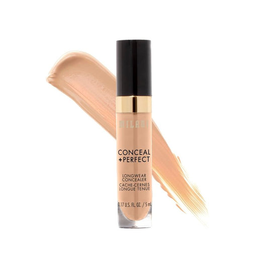 Milani Conceal + Perfect Longwear Concealer - Full Coverage with Hyaluronic Acid & Vitamin E | Medium Beige