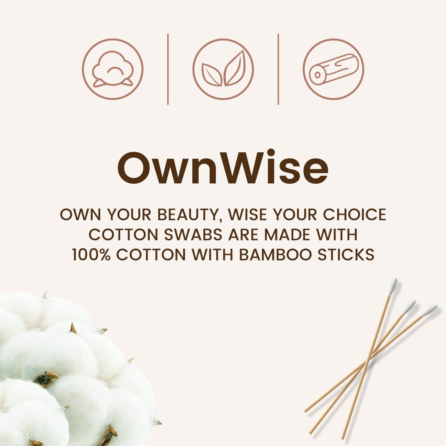OwnWise 600 PCS Long Cotton Swabs in Storage Box, 6 Inch Wooden Cotton Swabs with Bamboo Stick, Lint-free Cotton Tipped Applicators for Pet Care, Makeup, Home
