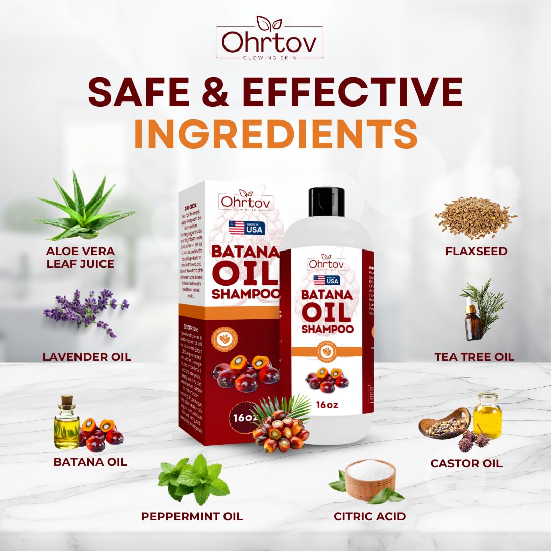 Batana Oil Shampoo - Natural Hair Growth Solution for Thinning Hair | Thickening & Nourishing Formula for Men & Women