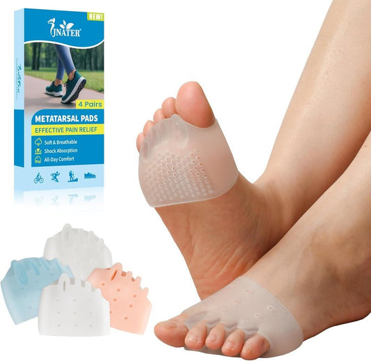 Toe Separators & Metatarsal Pads - 8 Pcs Gel Toe Spacers for Pain Relief | Soft Cushions for Metatarsalgia & Morton's Neuroma