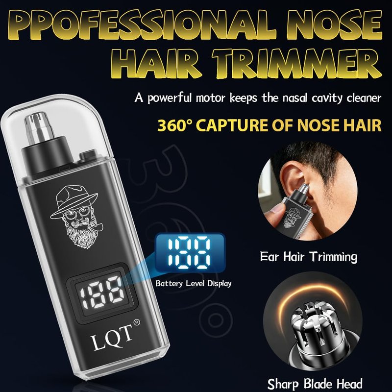 Hair Clippers for Men with LED Display, 3-Piece Professional Grooming Kit with Magnetic Attachment Shaver & Nose Trimmer, Complete Cordless Rechargeable Barber Set for Home