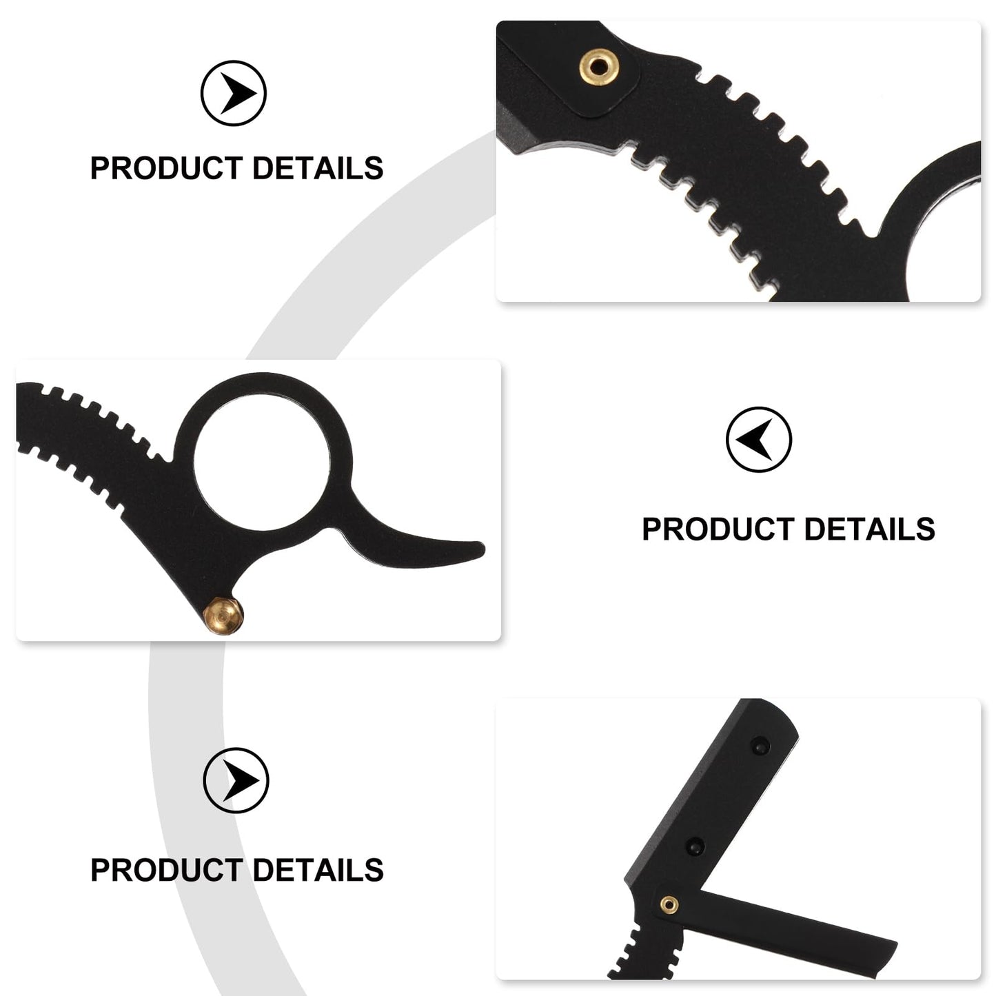 Beavorty Manual Razor 2 Pcs Finger Razors for Men Beard Shaving and Eyebrow Grooming Straight Edge Metal Barber Tools 5.11 Inch Ergonomic Design
