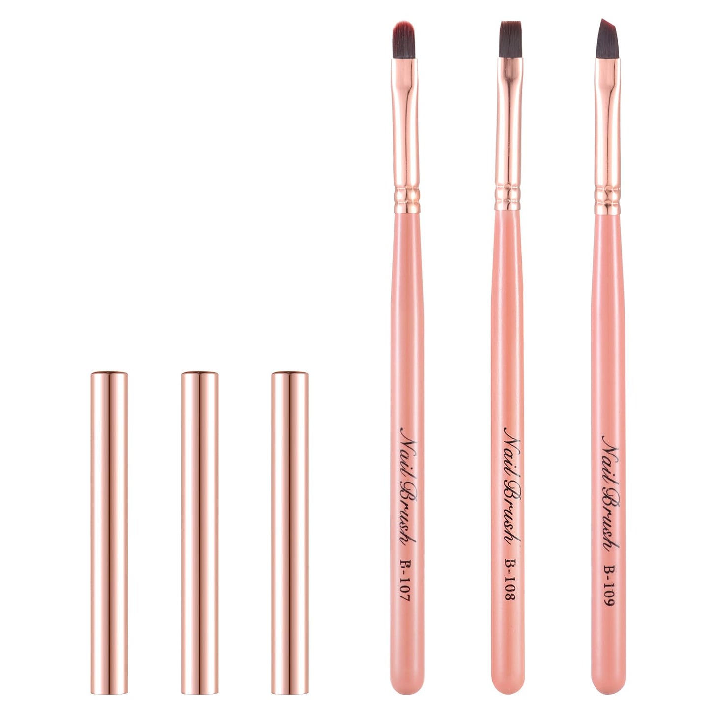 INENK Nail Art Clean Up Brushes,Nail Brushes for Cleaning Polish Mistakes on the Cuticles, Acetone Resistant Nail Brush, Fingernail Cleaning Brushes for Nail Art and Designs (Pink)
