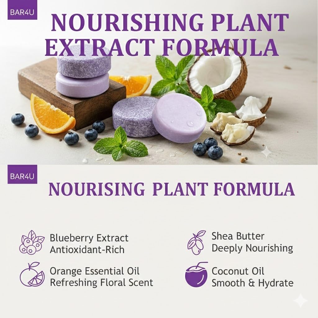 Blueberry Fields Shampoo & Conditioner Bundle, Antioxidant-Rich Hair Care Bundle for Thinning & Dry Hair Volumizing, Deeply Nourishing & Color-Safe - Eco-Friendly, Travel-Friendly & Zero Waste (1 Set)