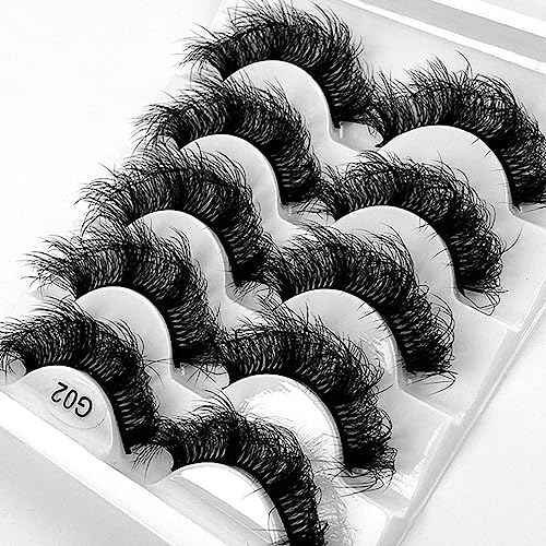 FEITA Sexy 16-19MM Fluffy False Eyelashes 8D Natural Thick Volume Mink Lashes 5 Pairs