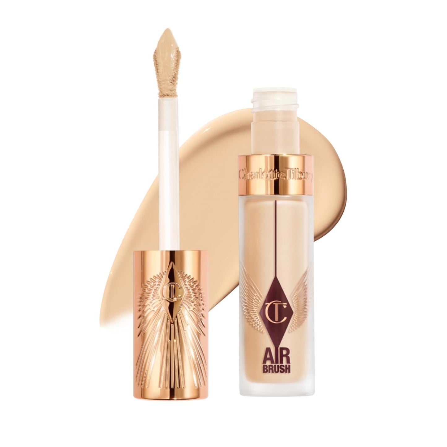 Charlotte Tilbury AIRbrush Flawless Blur Concealer - Longwear, Hydrating, Full Coverage for Dark Circles & Blemishes | Natural Matte Finish