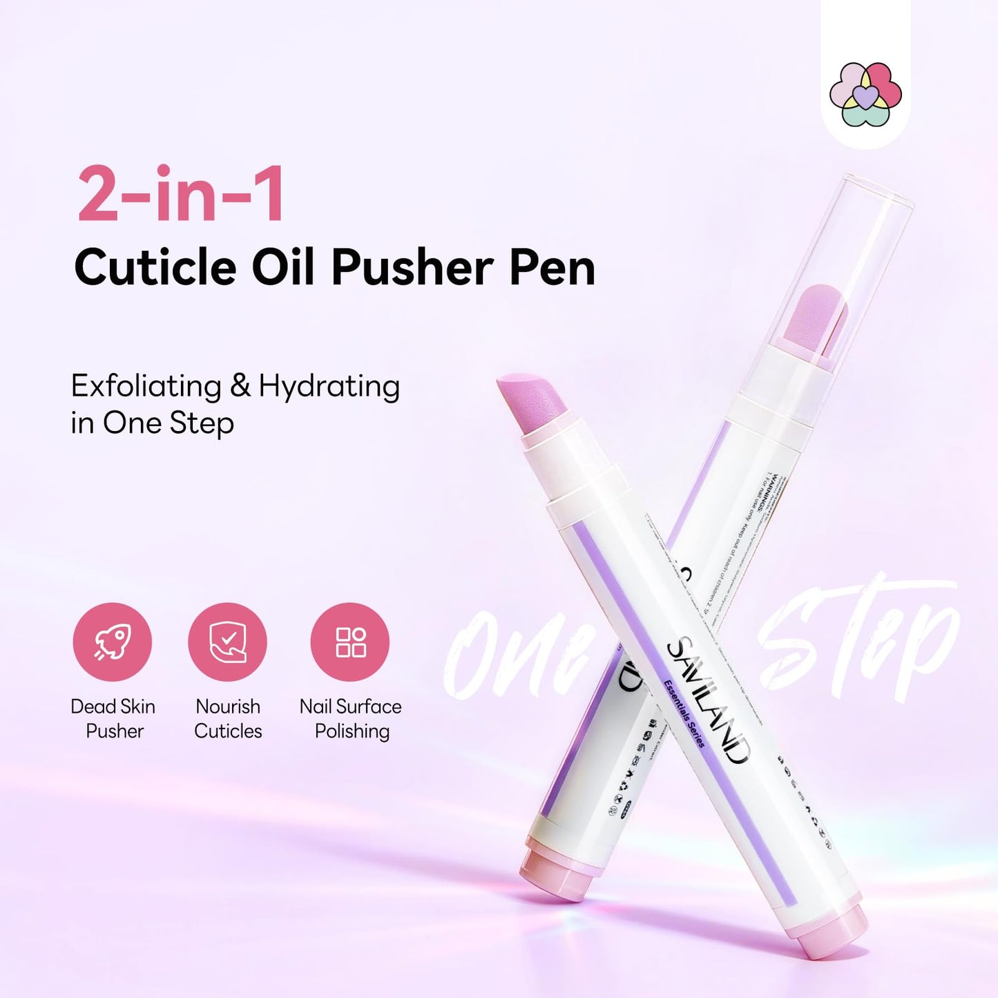 SAVILAND Cuticle Remover Pen: Ceramic Cuticle Pusher & Oil Pen 4.5ml Nail Strengther & Growth Cuticle Oil Nail Care Pen for Hangnails Dry Damaged Nails Moisturize Strengthen Brighten 2PCS