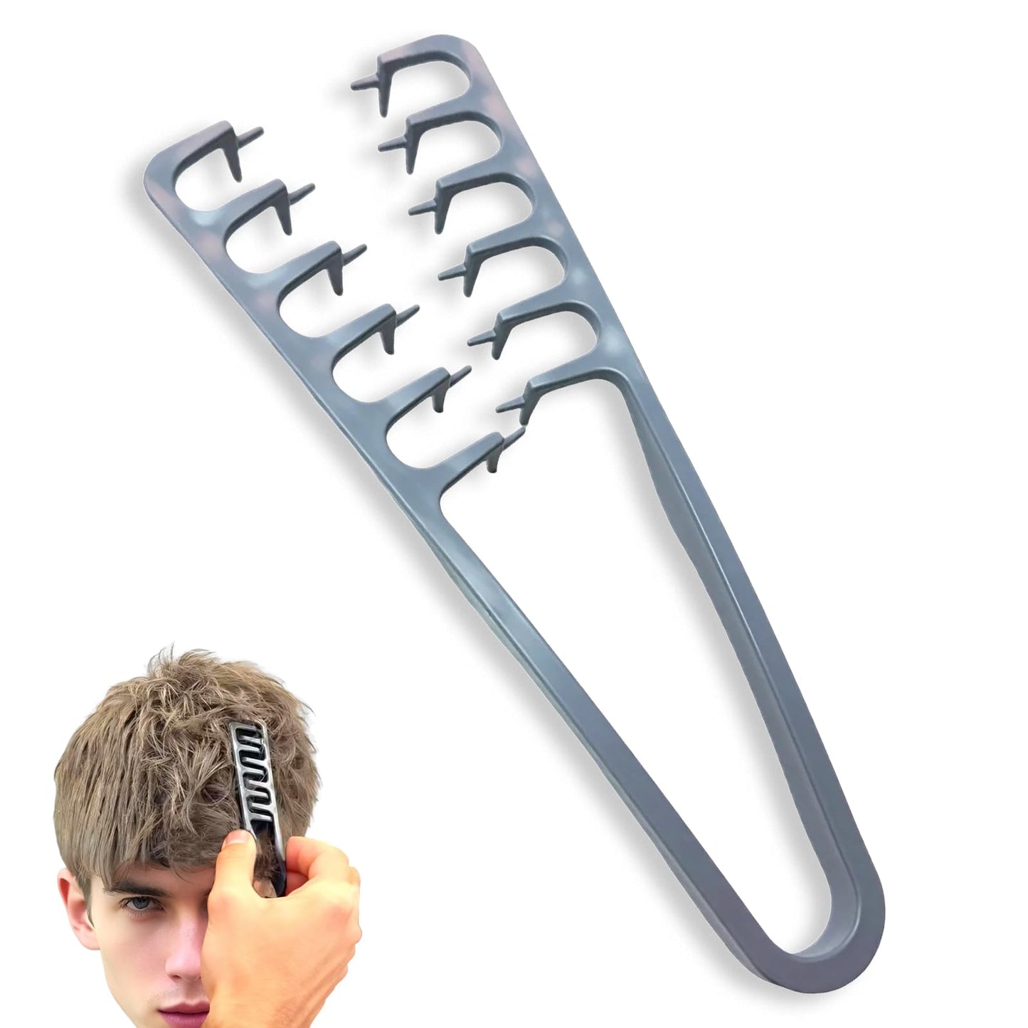Texture Comb for Volumizing & Styling, Wide Tooth Comb for Curly Hair Men & Women, Anti-Frizz Root Lifting Styling Tool (Deep Gray)