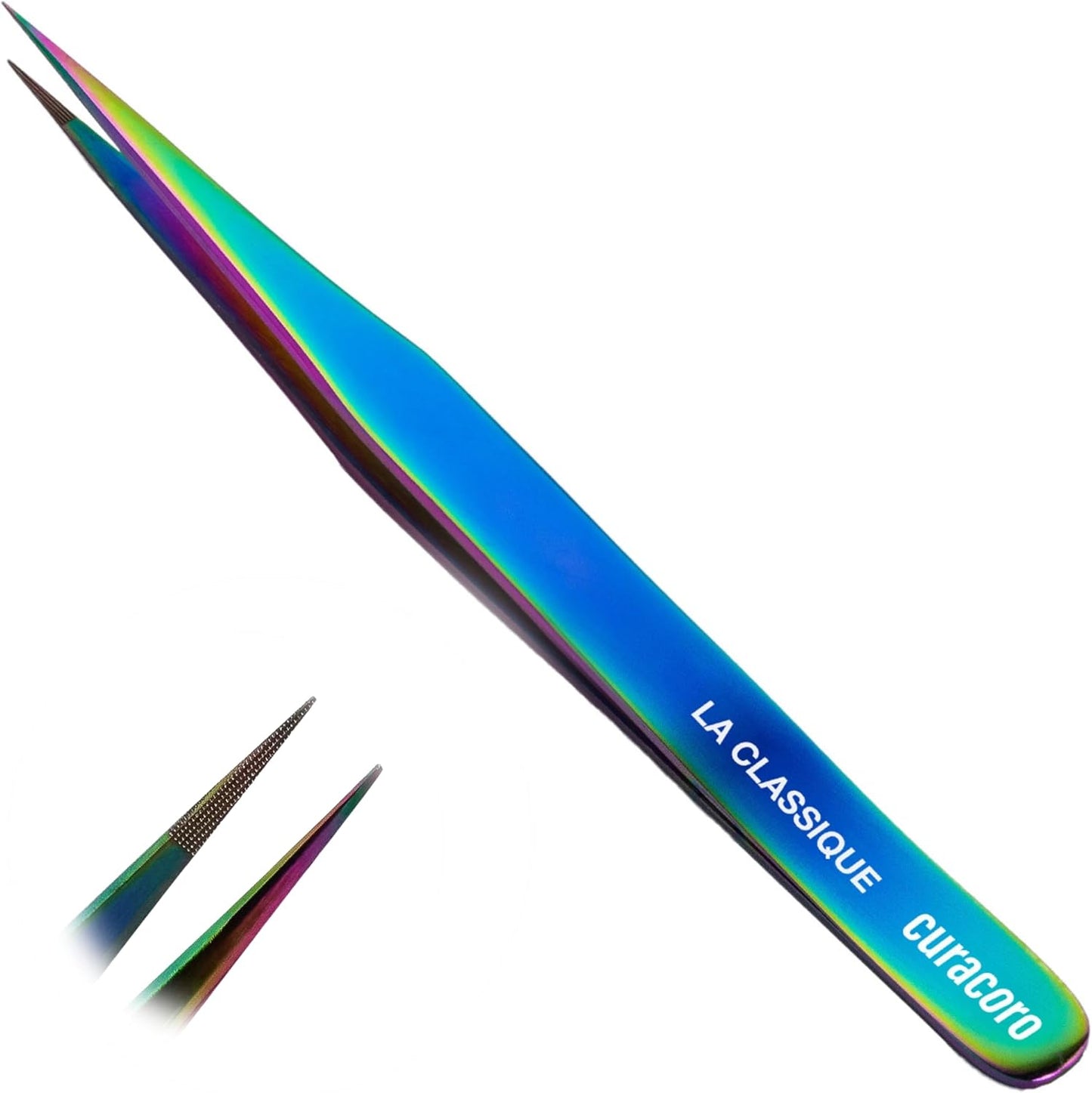 Curacoro Lash Tweezer - Precision Fiber Tip Grip for Eyelash Extensions | Multi-Shape Silver Tweezers for Volume & Isolation